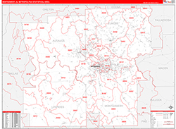 Montgomery Metro Area Wall Map Red Line Style 2026