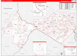 Newburgh Metro Area Wall Map Red Line Style 2026