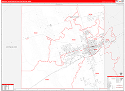 Odessa Metro Area Wall Map Red Line Style 2026