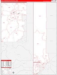 Reno Metro Area Wall Map Red Line Style 2026