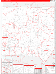 Sharon Metro Area Wall Map Red Line Style 2026