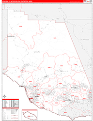 Ventura Metro Area Wall Map Red Line Style 2026