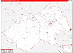 Victoria Metro Area Wall Map Red Line Style 2026