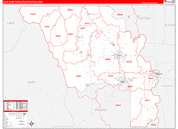 Yolo Metro Area Wall Map Red Line Style 2026