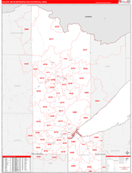 Duluth Metro Area Wall Map Red Line Style 2024