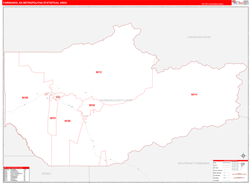 Fairbanks Metro Area Wall Map Red Line Style 2023