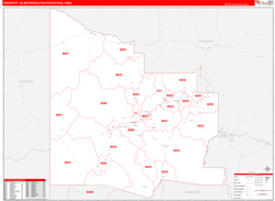 Prescott Metro Area Wall Map Red Line Style 2025