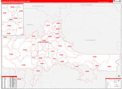 Salem Metro Area Wall Map Red Line Style 2024