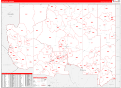 Arizona Northern Wall Map Red Line Style 2024