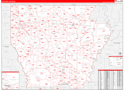 Louisiana Northern Wall Map Red Line Style 2024