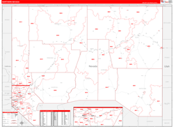 Nevada Northern Wall Map Red Line Style 2023