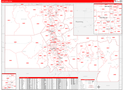 Utah Northern Wall Map Red Line Style 2024
