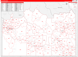 Idaho Southern Wall Map Red Line Style 2024