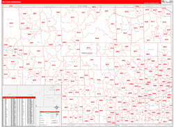 Nebraska Western Wall Map Red Line Style 2024