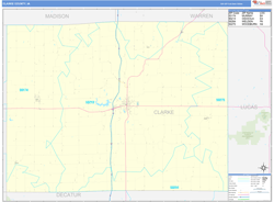 Clarke County, IA Wall Map Basic Style