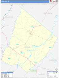 Clarke County, VA Wall Map Basic Style