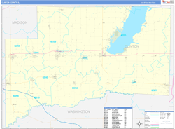 Clinton County, IL Wall Map Basic Style