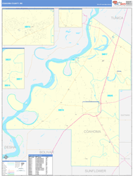 Coahoma County, MS Wall Map Basic Style