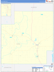 Coal County, OK Wall Map Basic Style
