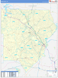 Cobb County, GA Wall Map Basic Style