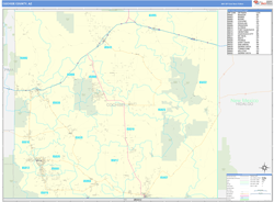 Cochise County, AZ Wall Map Basic Style