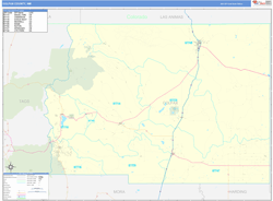 Colfax County, NM Wall Map Basic Style