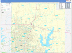 Collin County, TX Wall Map Basic Style