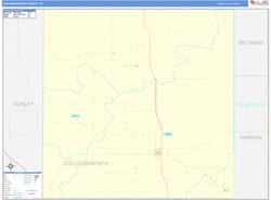 Collingsworth County, TX Wall Map Basic Style