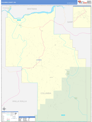 Columbia County, WA Wall Map Basic Style