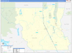 Colusa County, CA Wall Map Basic Style