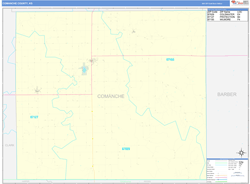 Comanche County, KS Wall Map Basic Style