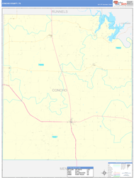 Concho County, TX Wall Map Basic Style