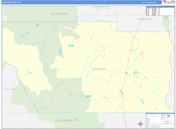 Conejos County, CO Wall Map Basic Style