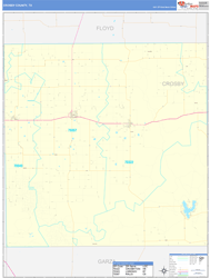Crosby County, TX Map Basic Style