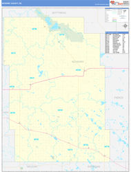 McHenry County, ND Wall Map Basic Style