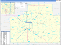 McLean County, IL Wall Map Basic Style
