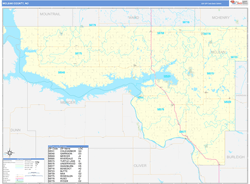 McLean County, ND Wall Map Basic Style