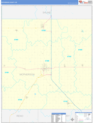 McPherson County, KS Wall Map Basic Style