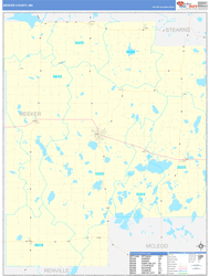 Meeker County, MN Wall Map Basic Style