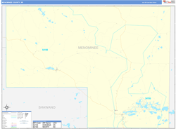 Menominee County, WI Wall Map Basic Style