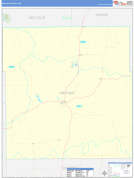 Mercer County, MO Wall Map Basic Style