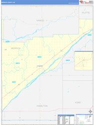 Merrick County, NE Wall Map Basic Style