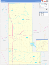 Miami County, IN Wall Map Basic Style