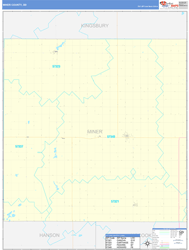 Miner County, SD Wall Map Basic Style