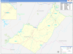Mineral County, WV Wall Map Basic Style
