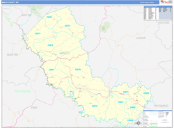 Mingo County, WV Wall Map Basic Style