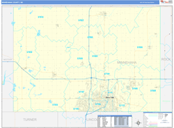 Minnehaha County, SD Wall Map Basic Style
