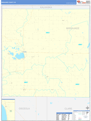 Missaukee County, MI Wall Map Basic Style