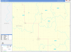 Mitchell County, IA Wall Map Basic Style