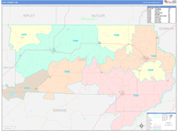 Clay County, AR Wall Map Color Cast Style